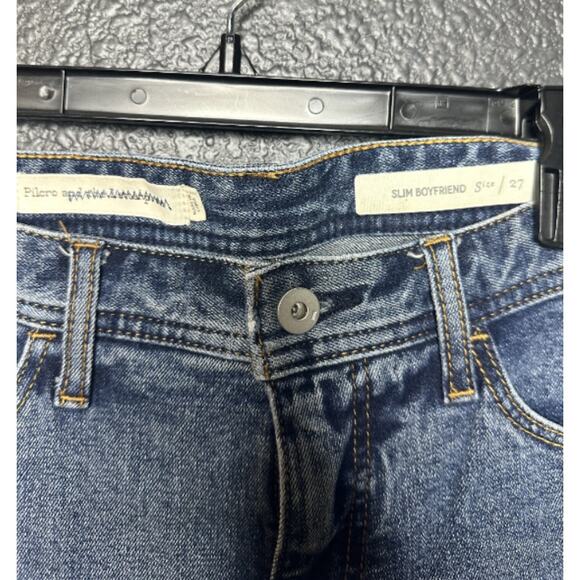 Anthropologie Pilcro And The Letterpress Blue Denim Slim Boyfriend Jeans Size 27 - Picture 6 of 8